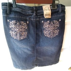 Earl Jean Brand Denim Mini Skirt, Size 10.